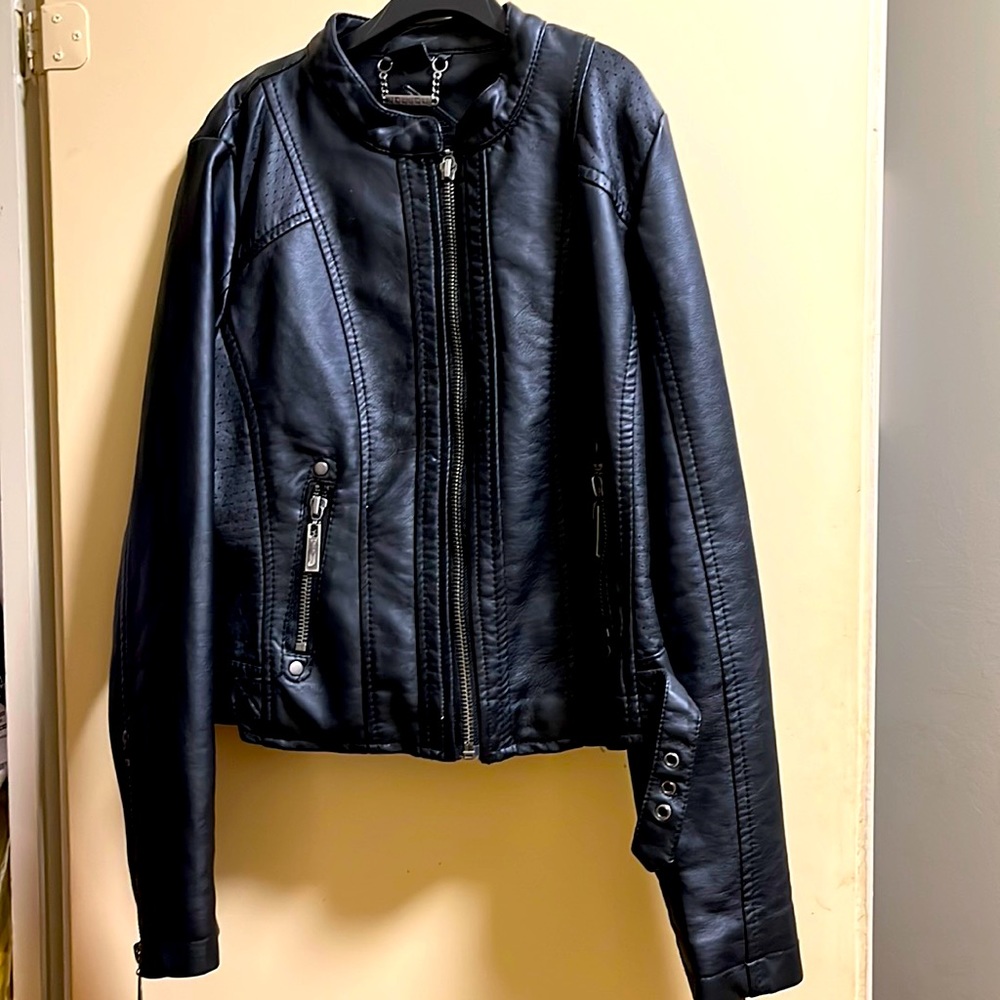 Black pleather jacket girls